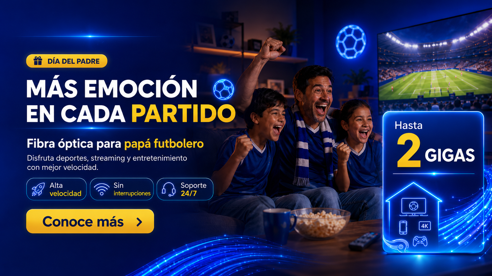 Internet hogar 100% fibra óptica